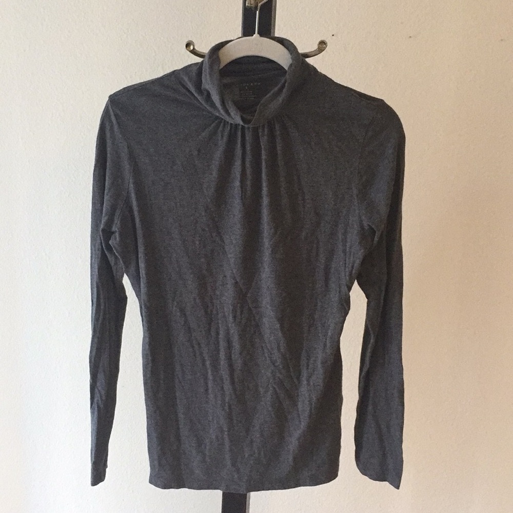 Charcoal Gray Lands’ End Cotton/Rayon Turtleneck